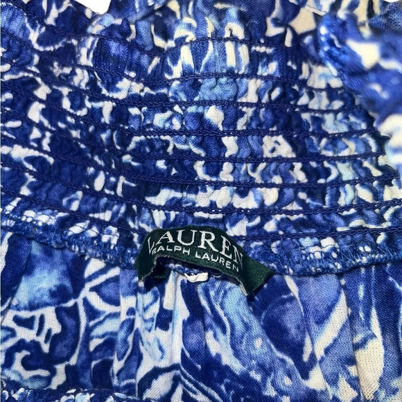 Lauren Ralph Lauren Summer Dress/Cover Up Floral Paisley Blue & White | … - Picture 6 of 6